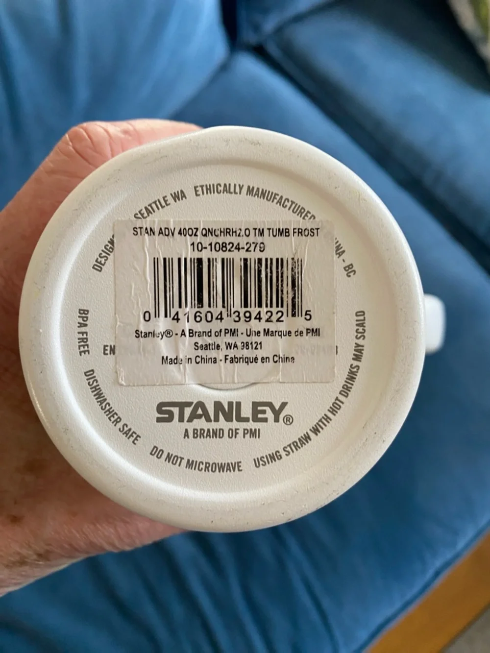 Stanley 40 oz White Travel Tumbler with Handle and Straw - Picture 5 of 8
